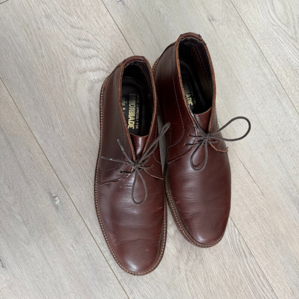 Alden x UnionMade Chukka Boots 7.5 Oxblood / Dark Brown Color